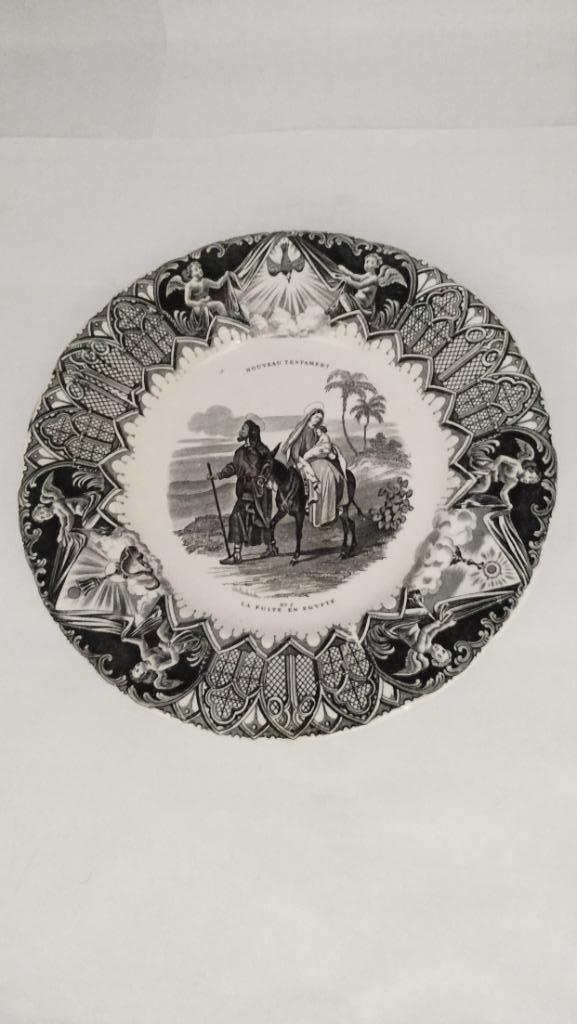 antiek bordje vlucht uit Egypte Creil er montereau, Antiek en Kunst, Antiek | Keramiek en Aardewerk, Ophalen of Verzenden