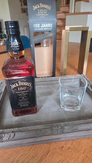 Jack Daniels 150th anniversary met box en glas beschikbaar voor biedingen