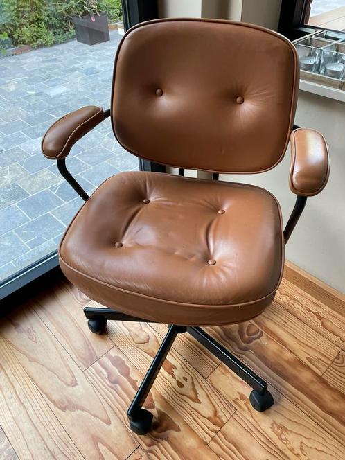 2 bureaustoelen leder cognac kleur, Huis en Inrichting, Bureaustoelen, Gebruikt, Ophalen