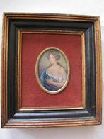 2 x Portrait miniature ancien peint et signé, Antiquités & Art, Enlèvement