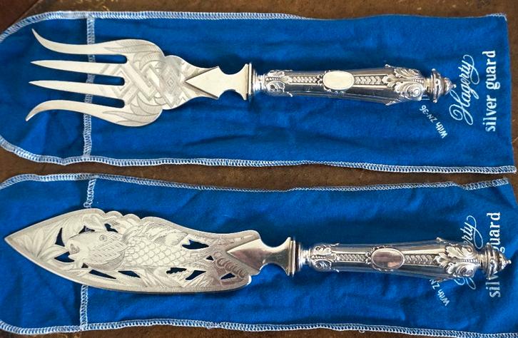 Service à Découper Le Poisson Ancien en Argent Plaqué, Antiquités & Art, Antiquités | Argent & Or, Argent, Enlèvement ou Envoi