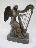 brons beeld , meisje op een harp, Ophalen of Verzenden