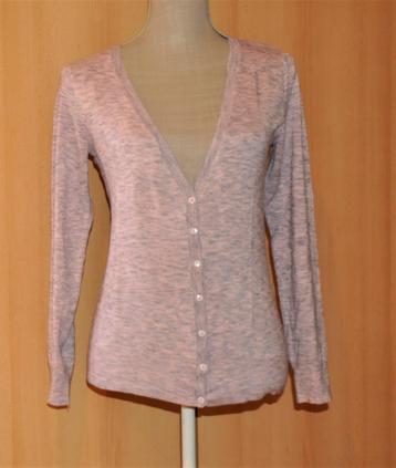 Bershka gilet cardigan rose chiné t.M