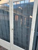 Oude glas in lood dubbele deur, Ophalen, Gebruikt, Glas