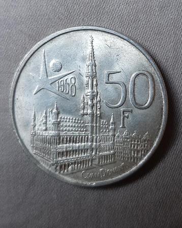 Zilveren munt 50 Belgische Fr - Expo 1058 beschikbaar voor biedingen