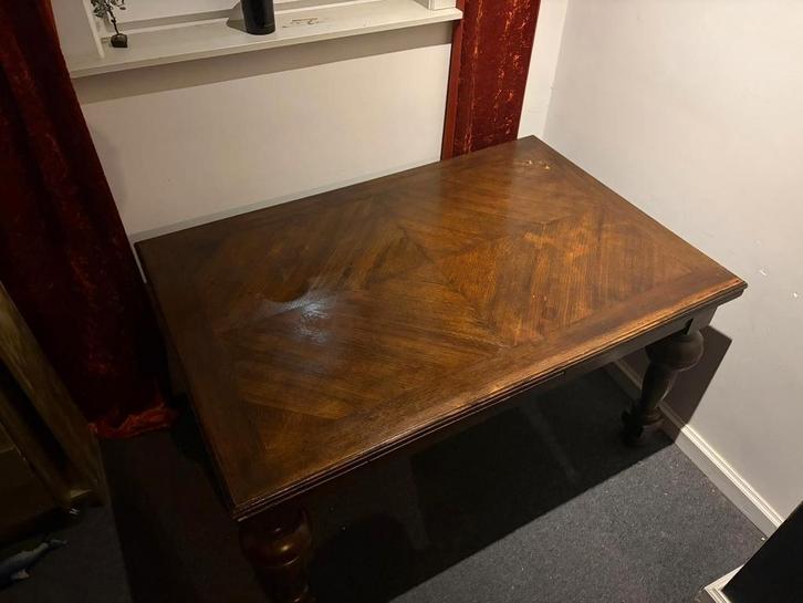 Massief houten uitschuifbare eettafel te koop, Huis en Inrichting, Tafels | Eettafels, Gebruikt, Ophalen