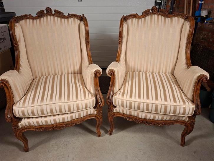 2 antieke bergeres, volledig heropgemaakt, Antiek en Kunst, Antiek | Meubels | Stoelen en Sofa's, Ophalen