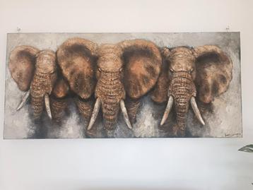 Schilderij olifanten  beschikbaar voor biedingen