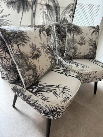 2 fauteuils + bijhorende roomdivider kamerscherm paravent beschikbaar voor biedingen