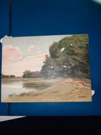 oude prent landschap litho, Verzamelen, Foto's en Prenten, Natuur, Gebruikt, Ophalen of Verzenden, Voor 1940