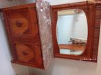 Eiken slaapkamer: bed 1m40, kast, commode, Ophalen
