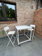tafel 80x80x102cm (IKEA TROTTEN) + 2 opklapbare barstoelen, Huis en Inrichting, Tafelonderdelen, Ophalen, 100 tot 150 cm, Vierkant
