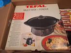 TEFAL Elektrische fondue + wok. Regelbare thermostaat., Huis en Inrichting, Keuken | Potten en Pannen, Zo goed als nieuw, Wok