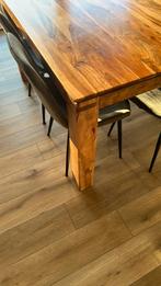 Vierkant houten tafel 140 op 140, Ophalen, Zo goed als nieuw, Vierkant