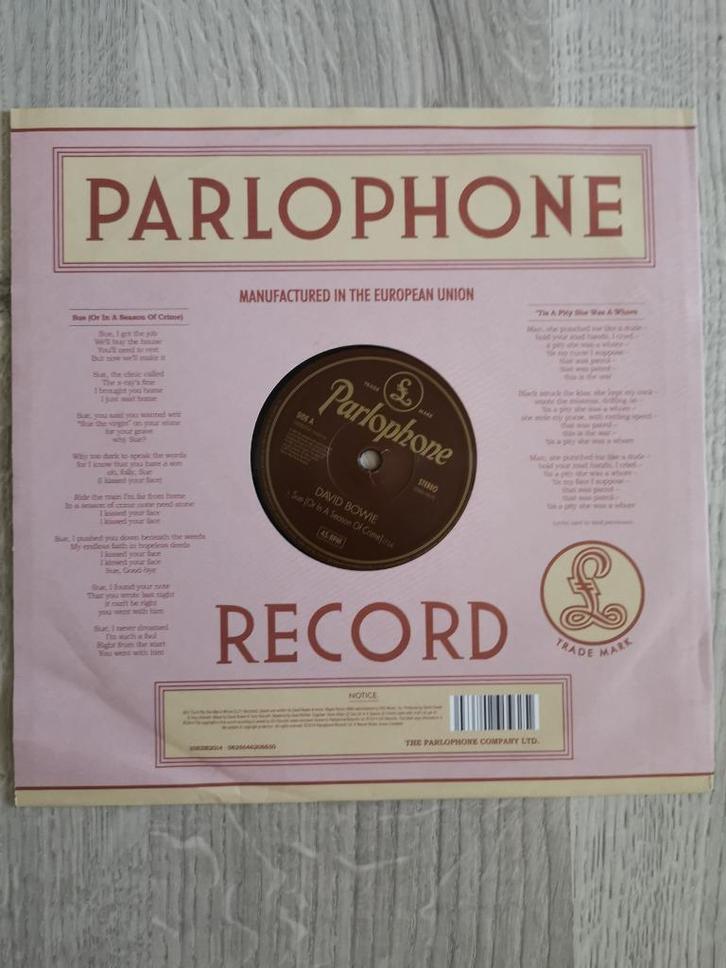 David Bowie EP - Sue, Cd's en Dvd's, Vinyl | Jazz en Blues, Zo goed als nieuw, Jazz, 1980 tot heden, 10 inch, Ophalen of Verzenden