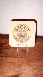 Brasserie bière ancien sous-bock Stout Delbruyère, Autres marques, Sous-bock, Utilisé, Enlèvement ou Envoi