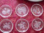 VAL SAIT LAMBERT 6 cristallen ONDERZETTERS  bloemen VINTAGE, Ophalen of Verzenden