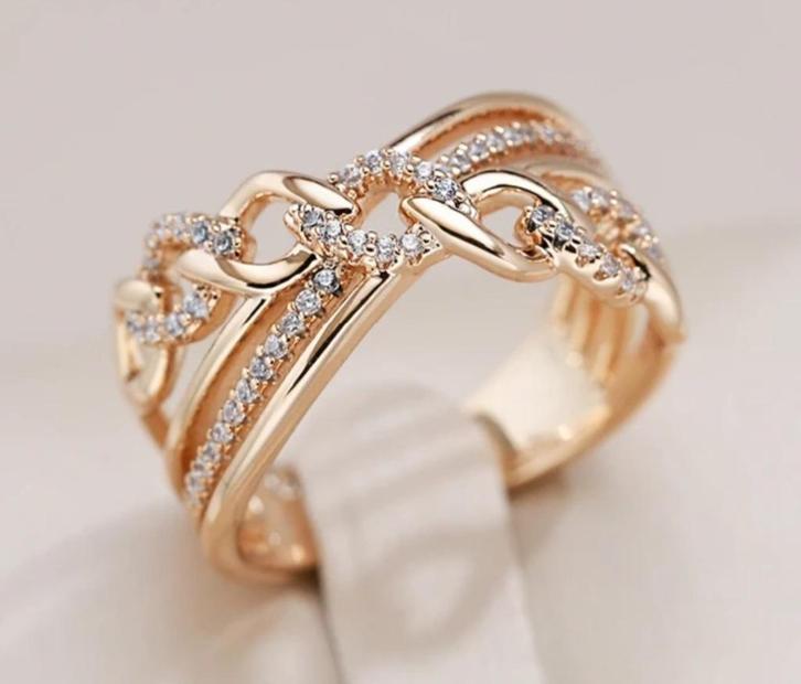 Bague or rose 585 , zc, Handtassen en Accessoires, Ringen, Nieuw, Dame of Heer, 18 tot 19, Goud, Goud, Verzenden