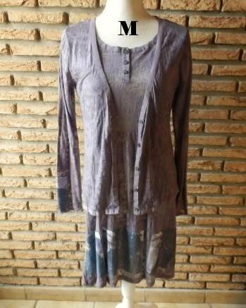 (26)-robe + gilet femme t.38 mauve - mais ou est le soleil -, Kleding | Dames, Jurken, Zo goed als nieuw, Maat 38/40 (M), Paars