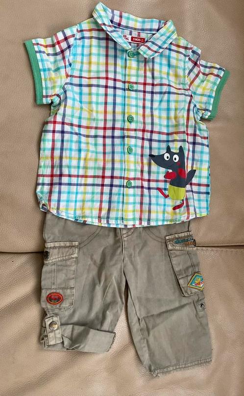 Ensemble chemise et pantalon… 9 mois / 71 cm, Kinderen en Baby's, Babykleding | Maat 74, Broekje, Ophalen