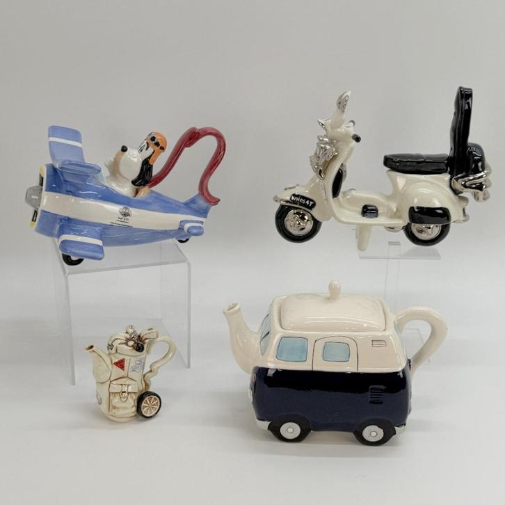 Vier keramieken Engelse theepotten, Verzamelen, Beelden en Beeldjes, Ophalen