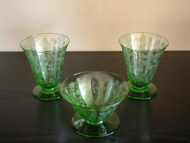 Drie glazen  van Baccarat 1930-1942, Antiek en Kunst, Antiek | Glaswerk en Kristal, Ophalen