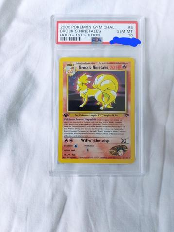 2000 Gym Heroes Brock's Ninetales First Edition PSA 10 beschikbaar voor biedingen