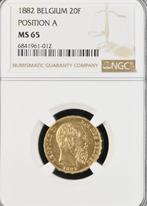 Belgium 20 Francs 1882 Pos.A FDC MS65 Topstuk!!, Postzegels en Munten, Munten | België, Verzenden, Goud, Losse munt, Goud