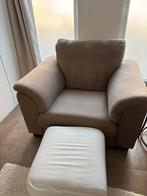 Zetel 1 persoon en voetenbank, Huis en Inrichting, Fauteuils, Ophalen, Zo goed als nieuw