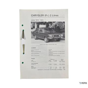 Kluwer | Chrysler 2 Litres Sedan | 1973-1974 | NL beschikbaar voor biedingen