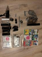 Nintendo zwart Wii + 3 controllers + 2 joysticks + 7 games, Ophalen, Gebruikt, Met 3 controllers of meer, Met games