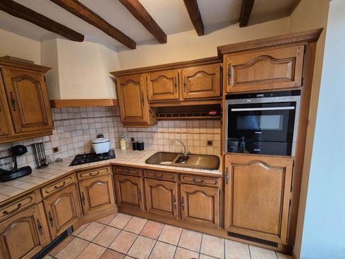 Cuisine équipé en chêne massif à enlever déjà démonté, Huis en Inrichting, Keuken | Complete keukens, Gebruikt, Hoekkeuken, Overige kleuren