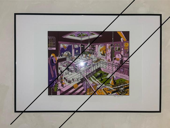 “Baseline” zeefprint van Peter Colpaert gesigneerd, Antiek en Kunst, Kunst | Litho's en Zeefdrukken, Ophalen