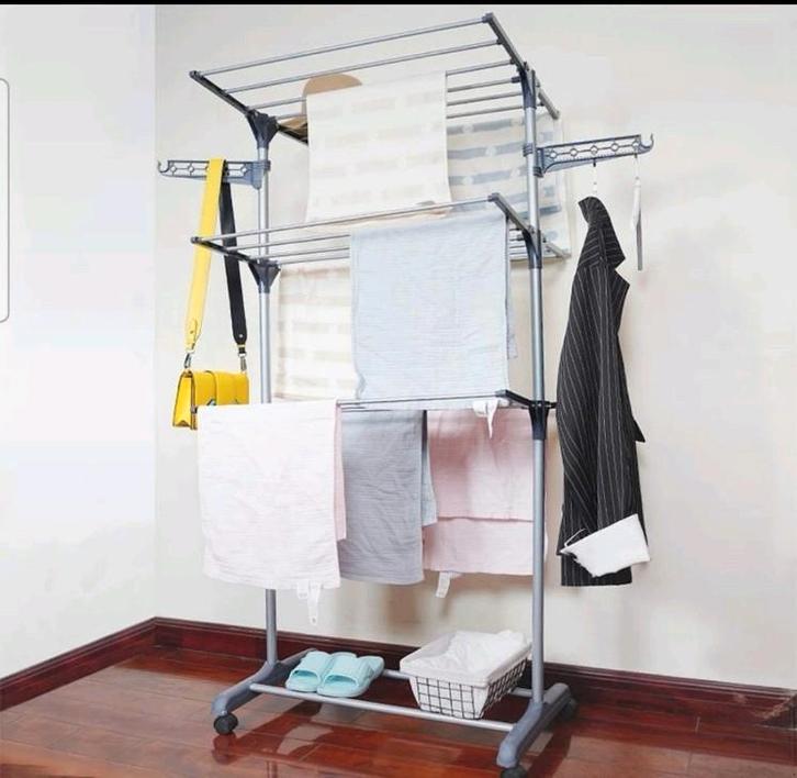 Slim Droogrek op Wielen – Verplaatsbaar en Duurzaam, Tuin en Terras, Droogmolens en Wasrekken, Ophalen of Verzenden