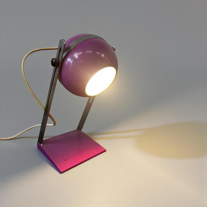 Vintage paarse bollamp / tafellamp, Antiek en Kunst, Antiek | Verlichting, Ophalen of Verzenden