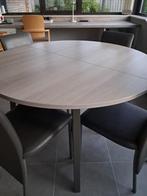 keukentafel met 4 stoelen, Huis en Inrichting, Ophalen, Rond, Zo goed als nieuw, 100 tot 150 cm