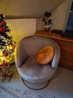 Prachtig velvet zeteltje met goudkleurige afwerking, Huis en Inrichting, Fauteuils, Ophalen of Verzenden, Zo goed als nieuw