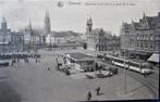 POSTKAART- OOSTENDE, PANORAMA EN UITGANG STATION MET TRAM, Verzamelen, Postkaarten | België, Ophalen of Verzenden, 1920 tot 1940