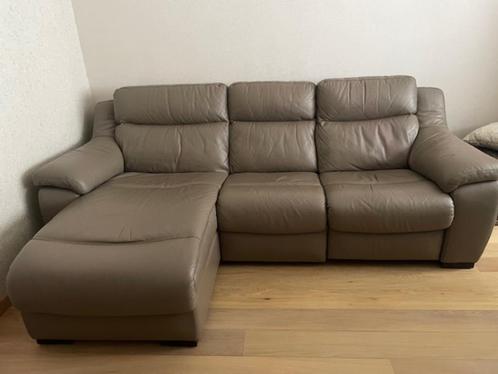 Elektrische lederen relax zetel, Huis en Inrichting, Zetels | Zetels en Chaises Longues, Gebruikt, Driepersoons, 200 tot 250 cm
