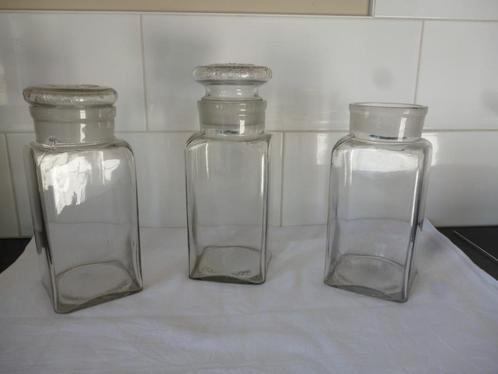 3 oude snoepbokaal DROPS ANTOINE vintage bokaal in glas, Antiek en Kunst, Antiek | Glaswerk en Kristal, Ophalen of Verzenden