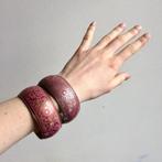 Set indische armbanden met roze bloemen motief, Handtassen en Accessoires, Overige materialen, Ophalen of Verzenden, Roze, Zo goed als nieuw