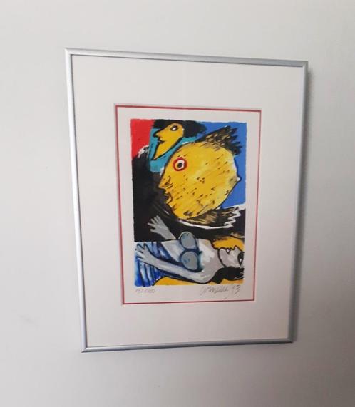 Corneille, Soleil (prachtig gelijst), Antiek en Kunst, Kunst | Litho's en Zeefdrukken, Ophalen of Verzenden
