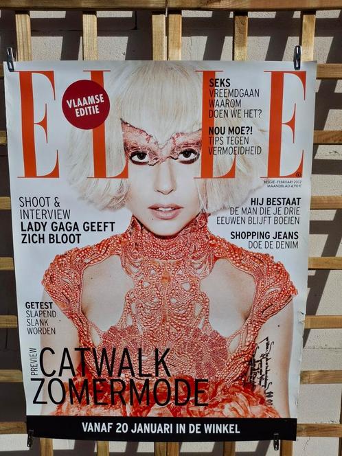 Lady Gaga - Elle, Verzamelen, Muziek, Artiesten en Beroemdheden, Zo goed als nieuw, Poster, Artwork of Schilderij, Ophalen of Verzenden