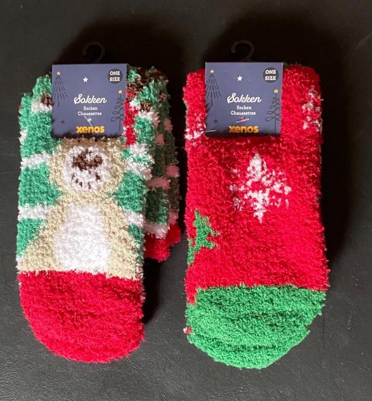 2 paar dikke kerstsokken (nieuw), Kleding | Dames, Sokken en Kousen, Nieuw, Sokken en Kniesokken, Overige maten, Overige kleuren