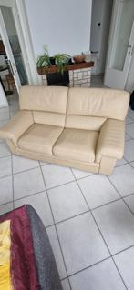 Witte leren bank, Huis en Inrichting, Zetels | Zetels en Chaises Longues, Ophalen, Leer