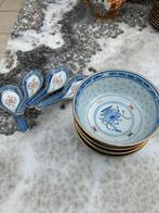 Antiek Chinese porcelain soup set x4, Enlèvement