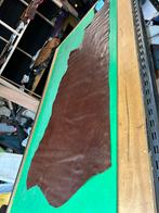 Cognac kleur leer lap 1.3 mm dikte iets stug en glad, Ophalen of Verzenden