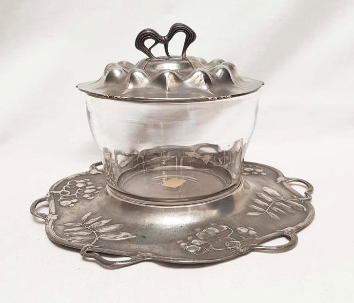 Pot à beurre ou à confiture Art Nouveau, Antiquités & Art, Antiquités | Services (vaisselle) pièces, Enlèvement ou Envoi