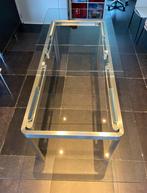 Design eettafel in glas 1m80/2m20, Huis en Inrichting, Ophalen, Design/modern, 200 cm of meer, 50 tot 100 cm