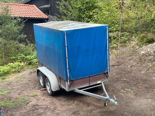 Dubbelas gesloten aanhangwagen max.750kg, Auto diversen, Aanhangers en Bagagewagens, Gebruikt, Ophalen